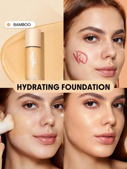 SHEGLAM كريم أساس مرطب من Skinfinite-بامبو-تغطية كاملة تدوم طويلاً-لا يتلاشى-كريم أساس خالٍ من العيوب-مرطب-تغطية كاملة-غير مرئي-إخفاء المسام-لا يتلاشى-يدوم طويلاً-خالٍ من المسام-غير دهني-كريم أساس سائل خفيف الوزن-ناعم علامة تجارية جمال مكياج ميكب مستحضرات تجميل للنساء الفتيات مثالي لفصل الشتاء الربيع مثالي ل- Y2K أزياء أنيقة رمضان هدية حفلة جاهز أفضل لون