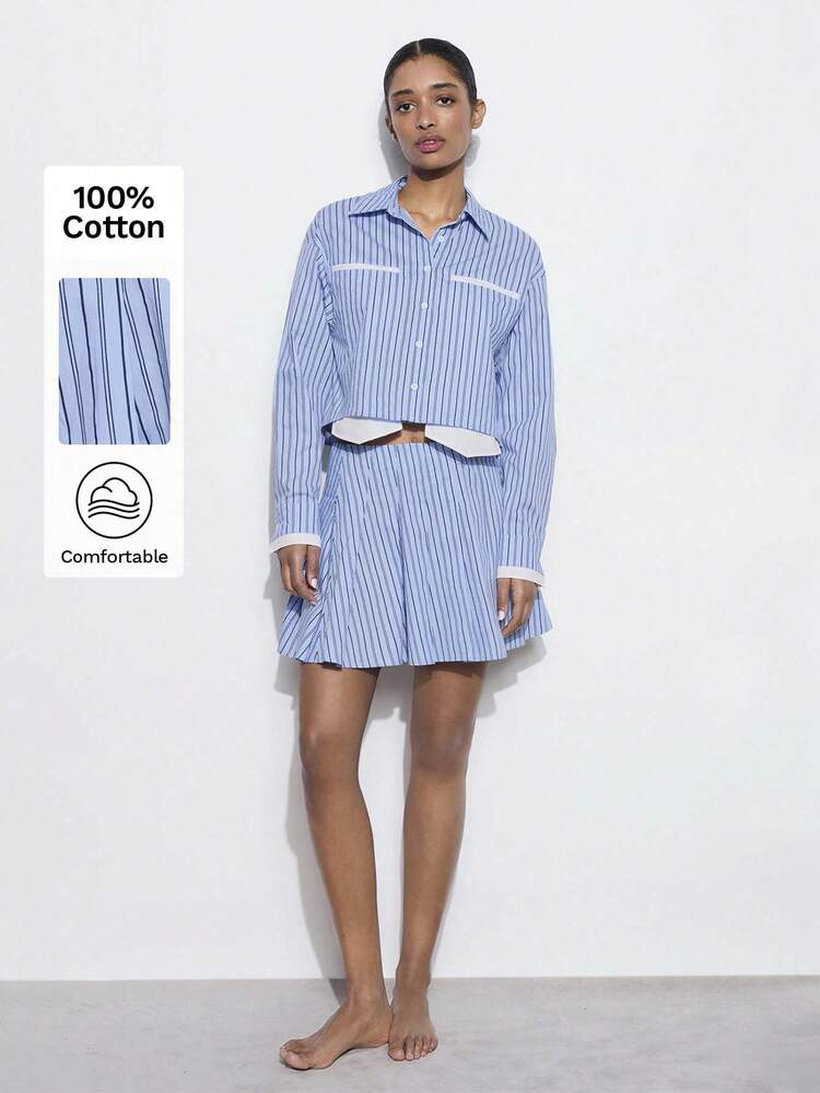 SHEIN Maija 여성용 캐주얼 & 스타일리시 무릎 길이 스커트, 일상 착용용