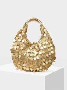 MOTF PREMIUM FASHION SEQUIN GOLD COLOR HANDBAG - Gold - View 2