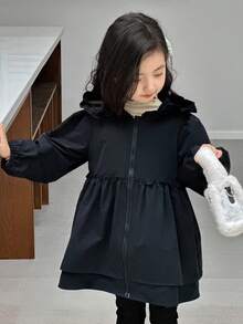 DAZY Young Girls Jacket, Fall Clothes - Navy Blue - View 4