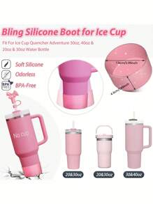 1pc Silicone Tumbler Sleeve, Anti-Scratch And Dented Protective Cover For Ice Cup, For 40oz & 30oz & 20oz Tumbler Travel Mugs, Compatible With Tumblers For Cup Accessories, Protective Cover For Sports & Outdoor Activities, For Cup - Multicolor - View 2