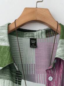 EMERY ROSE Plus Size Women's Plaid Lapel Long Sleeve Open Front Casual Shirt - Multicolor - View 4