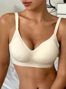 DAZY 女士无钢圈无缝薄垫简约文胸 - 白色 - 查看 8