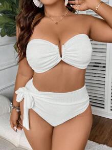 Swim SXY 大码纯色比基尼套装