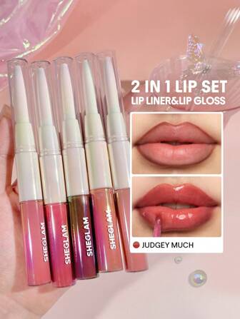 Lip Rules Liner & Gloss Pen-Judgey Much 2-In-1 Moisturizing Liquid Lipstick Dewy High Pigment Lipliner Lip Combo Hydrating Reduce Lip Fine Lines Lip Makeup Graduation Birthday Holiday Summer Fall Autumn Y2K Fancy Fashion Women Makeup Cosmetic Party Beach Travel Camping Outdoors School Campus Trip Festivals Decor Gift Present Rose Girl Cosplay Best Color Charm Vibe