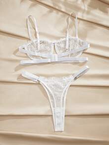 Charlaine Lace Underwire Lingerie Set Bridallingerie - White - View 6
