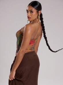 MUSERA 戒指抹胸上衣度假伊比沙岛波西米亚风俱乐部性感露脐上衣东方梦幻假日节外出上衣春夏优雅 - 彩色 - 查看 2