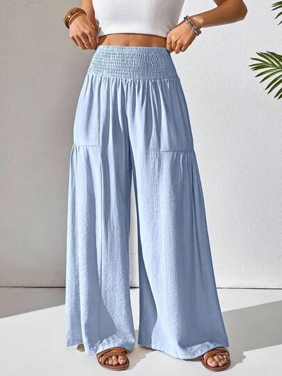 Breezaya 女士纯色休闲宽松阔腿裤，适合春季、秋季穿着，适合大学生等各种场合。