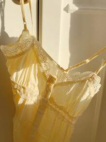 Comfortcana Women Summer Casual Yellow Camisole Cotton