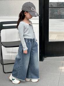 DAZY Young Girl Wide Leg Jeans Fall, Winter - Blue - View 2