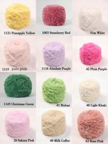 1 件 100 克钩针纱线羊毛纱线粗羊毛仿貂毛花式纱线粗羊毛手工编织纱线柔软纱线 DIY 钩针编织纱线适用于衣服、帽子、围巾、毛毯舒适蓬松毛皮纱线、毛绒纱线手工钩针爱好者、母亲节礼物、生日装饰