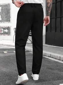 Manfinity CasualCool Men's Casual Commuter Everyday Solid Color Slant Pocket Straight Leg Pants Men Pants Casual Pants For Men Straight Loose Flax Pants Men Breathable Pants Men,Men's Black Versatile Cotton And Linen Blend Straight-Leg Fitted Suit Pants, Casual Long Pants, Men's Pants, Men's Straight-Leg Pants, Fall