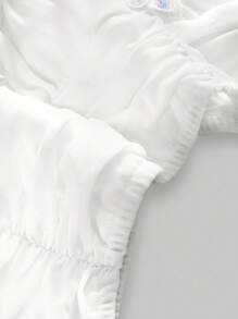 ROMWE Jupe asymétrique en maille avec décoration papillon pour femme - Blanc - Voir 4