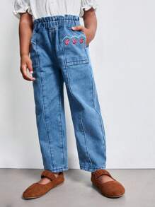 Maija Kids Maija Kids Quần Jeans Denim Túi Thêu Eo Cho Bé Gái - Nhiều màu - Xem 3