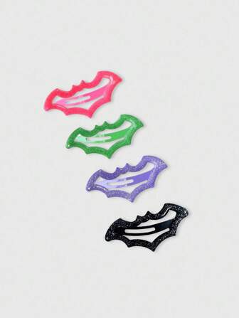 Goth 4pcs Gothic Style Bat Hair Clips, Daily Party Decoration Accessories For Women