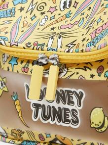 LOONEY TUNES X SHEIN 女士字母与卡通图案黄色手提包 - 黃色 - 查看 5