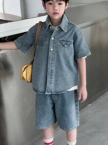Dazy Kids Boys' Denim Set, Fall Outfit - Blue - View 7
