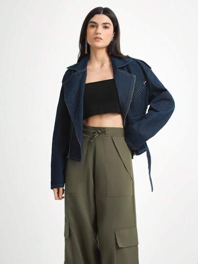 Daynim 女士休闲度假长袖牛仔夹克