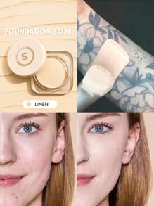 SHEGLAM Fondotinta A Copertura Totale Balsamo-Lino Lunga Durata Copertura Totale Senza Pori Impeccabile Non Sbiadisce Controllo Dell'Olio Fondotinta A Prova Di Sudore Controllo Dell'Olio Correttore A Copertura Totale Correttore Copertura Senza Pori Imperfezioni Non Unto Non Agglomerante Fondotinta In Crema Dall'Aspetto Levigante Fondotinta Liscio Marchio Bellezza Trucco Cosmetico Per Donne Ragazze Perfetto Per Inverno Primavera Ideale Per Y2K Elegante Moda Adatto Per Compleanno Regalo Festa Pronto Migliore Colore - Linen - Visualizzare 1