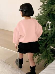 DAZY 女童蝴蝶结印花圆领针织卫衣 - 粉色 - 查看 5