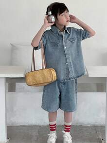 Dazy Kids Boys' Denim Set, Fall Outfit - Blue - View 3