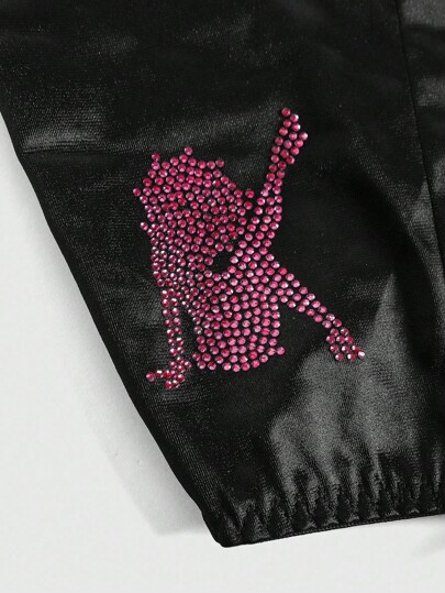 Betty Boop | ROMWE Rhinestone Lace-Up Women's Wireless Bra
