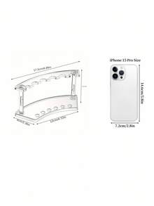 1/2/5pcs Plastic Pen Holder, 6-Slot Pen Display Rack, For Storing And Displaying Pens, Markers, Highlighters, Makeup Brushes, Suitable For Home, Office, And Shops, Transparent Craft Display Stand, Desktop Display Rack, Portable Office And Home Storage Solution, Office Supplies And Accessories - Multicolor - View 3