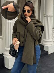 Plus Size Jackets - Army Green - View 5