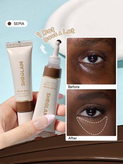 SHEGLAM Poof! Gone 풀 커버리지 컨실러 브랜드 뷰티 메이크업 화장품 여성과 소녀를 위한 완벽한 여름 봄 이상적인 Y2K 화려한 패션 생일 어머니의 날 기프트 파티 준비 완료 최고 색상