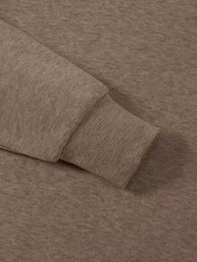 Sudadera casual de cuello redondo de unicolor para hombre