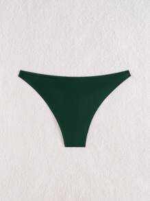 CoralVoy Men's Green Knitted Swim Briefs With Skinny Fit For Comfortable Poolside Wear - Green - View 2