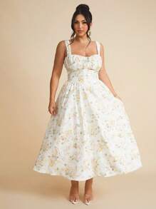 SHEIN BAE 女士大码服装 婚纱 伴娘服 迷你裙 派对服 约会服 节日服 大码女装 夏季 暑假 约会 旅行服 情人节 连衣裙 小花裙 野餐服 优雅 连衣裙 女士夏季服装/春季服装/情人节服装/狂欢节/海滩度假服装，紧身胸衣裙/大码花裙/大码花园派对礼服/大码茶会礼服