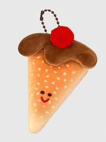 ROMWE Kawaii 可爱又有趣的巧克力蛋糕形状钥匙扣配件、包包挂件 - 摩卡棕 - 查看 1