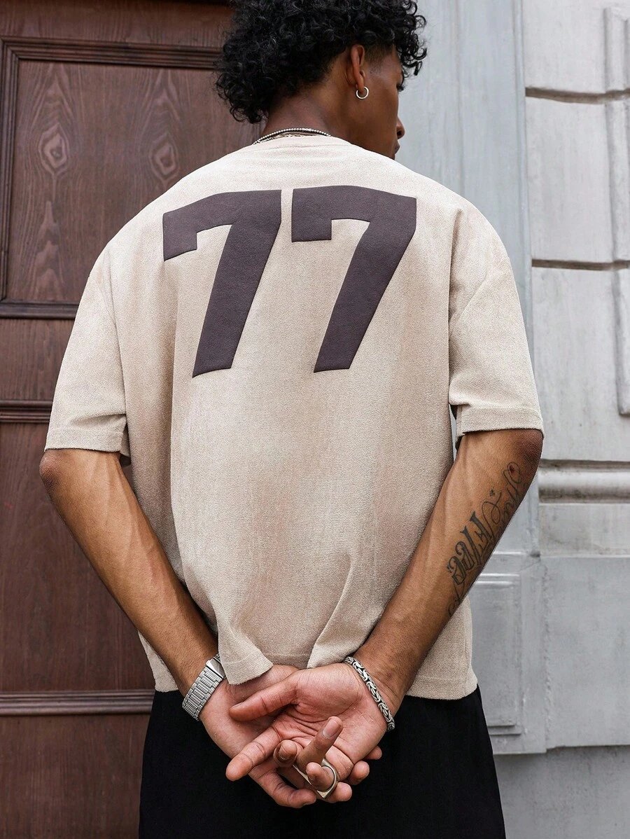 PAVTROS Manfinity Streetrush Men's Comfortable Fabric, 3D Printed Short Sleeve T-Shirt,Back To School - Khaki - View 1