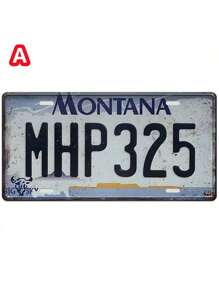 1pc 6x12inch Metal Tin Sign, Vintage American License Plate, Car Licenses Plate, Vintage Plaque Decor, Wall Art, Home Decor, Bar Decor, Room Wall Decor, House Art Decor, Garage Decor, Restaurant Decor, Perfect Gift - Multicolor - View 4