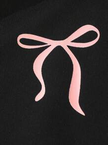 Sparklyn Teen Girl Sweet & Spicy Style Butterfly Print Short Zip-Up Hoodie, Spring/Autumn Fall Winter - Black - View 7