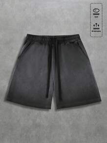 ROMWE MEN Prep Men's Casual Washed Distressed Shorts, Summer - Black - View 4