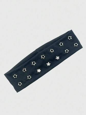 Grunge Punk 1 pièce Bandeau en forme d'étoile creux de style mode punk, accessoire cheveux de style minimaliste sombre, décoration polyvalente et personnalisée