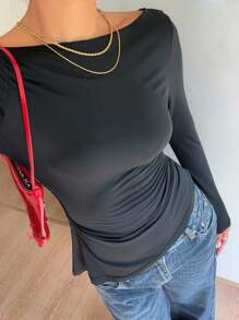 Siren Gaze Women's Lace Patchwork Bow Back Slim Fit Long Sleeve Off Shoulder Black Sexy Top Lace Top See Through Top Long Sleeve Top Women Top,Boho Women Clothing,Black Lace Top,Y2k Clothes Women,Fall Clothes,Back To School Clothes,Going Out Tops Winter