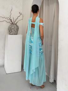 SHEIN SXY 女士蓝色亮片刺绣露肩拼接连衣裙，蓝色亮片连衣裙，浅蓝色亮片连衣裙，淡蓝色亮片连衣裙，蓝色闪亮连衣裙，浅蓝色闪亮连衣裙，约会之夜连衣裙，女士度假装，女士外出上衣，女士优雅连衣裙，乡村音乐会服装，女士性感夜店装，女士鸡尾酒会连衣裙，水蓝色亮片连衣裙，束身衣，女士音乐会服装，女士休闲连衣裙，锐舞派对服装，女士派对连衣裙，波西米亚风女装，性感连衣裙，女士早午餐服装，女士邮轮服装，仙女风，飘逸连衣裙，露肩连衣裙，闪亮连衣裙，串珠，仙女连衣裙，闪亮，性感连衣裙，水钻连衣裙，婚礼宾客连衣裙，薄荷绿连衣裙 - 藍色 - 查看 2