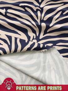 EMERY ROSE 大码女式简约斑马纹V领口袋T恤，夏季休闲装