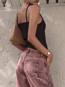 INAWLY Solva Women's Casual Versatile Solid Color Slim Fit Camisole