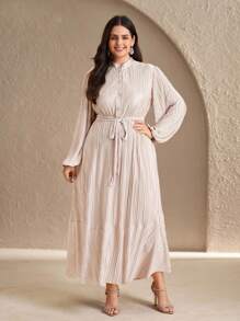 Chikora Elegantes langes Plisseekleid für Damen in Übergröße Plissee-Maxikleid Plisseekleider für Damen Elegantes Langarmkleid Langärmliges Plissee-Maxikleid in Übergröße Plissee-Maxikleid in Übergröße Elegantes Kleid in Übergröße Business-Casual-Outfits für Damen Business Casual Business Casual Kurvenreiche Damen-Outfits für Lehrerinnen Übergröße Lehrerkleid Homecoming-Kleid Winterkleider für Damen Herbstkleider für Damen Winter-Outfit für Damen Fließendes Kleid