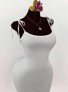 Amplova Plus Size Women Generous Open Shoulder Bowknot Backless Ruched High Slit Bodycon Maxi Dress