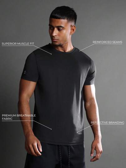 SUMWON 优质运动性能 T 恤，采用优质肌肉贴合设计，加强接缝，透气吸湿排汗面料，非常适合健身训练和跑步