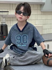 Dazy Kids Tween Boys Loose Casual Denim Jacket For Everyday Wear, Fall - Blue - View 3