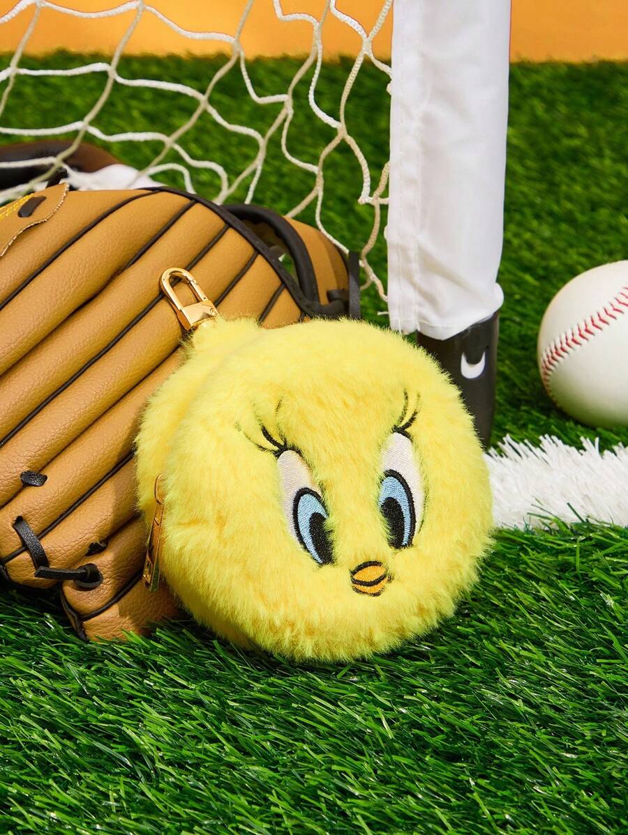 LOONEY TUNES X SHEIN 黄色毛绒时尚便携式零钱包 - 黃色 - 查看 1