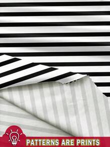 EMERY ROSE Plus Size Women's Casual Striped Print V-Neck Loose Bat Wing T-Shirt, Summer Suitable For Going Out - Multicolor - View 3