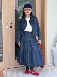 DAZY Tween Girls Daily Casual Denim Set - Blue - View 3