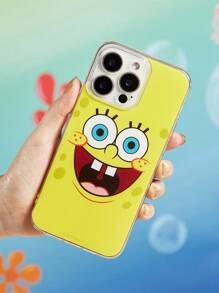 SpongeBob SquarePants | SHEIN Durable And Fun Mobile Phone Case - Cartoon Pattern Protective Cover Design, Compatible With IPhone - Yellow - View 6